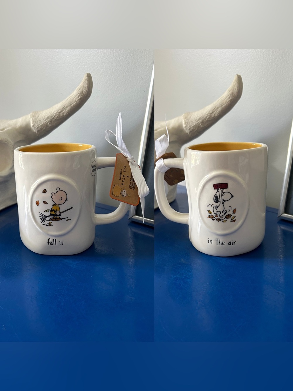 Rae Dunn Peanuts Snoopy Charlie Brown Falling Leaves Fall Is In The Air Mug